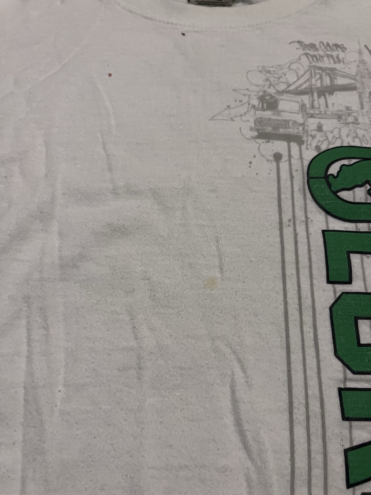 Ecko Unltd. White Green Rhino Logo Graphic Cotton Knit Tee Crew Neck L gallery