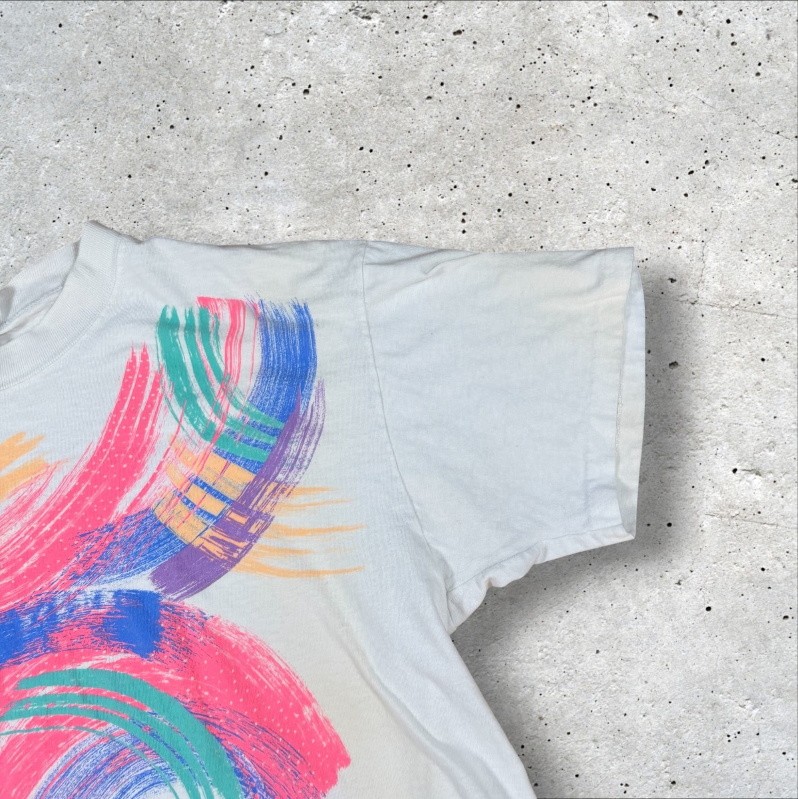 VTG 1993 Gilda Marx Abstract Brushstroke T Shirt Unisex OSFA Neon Art 90s USA gallery