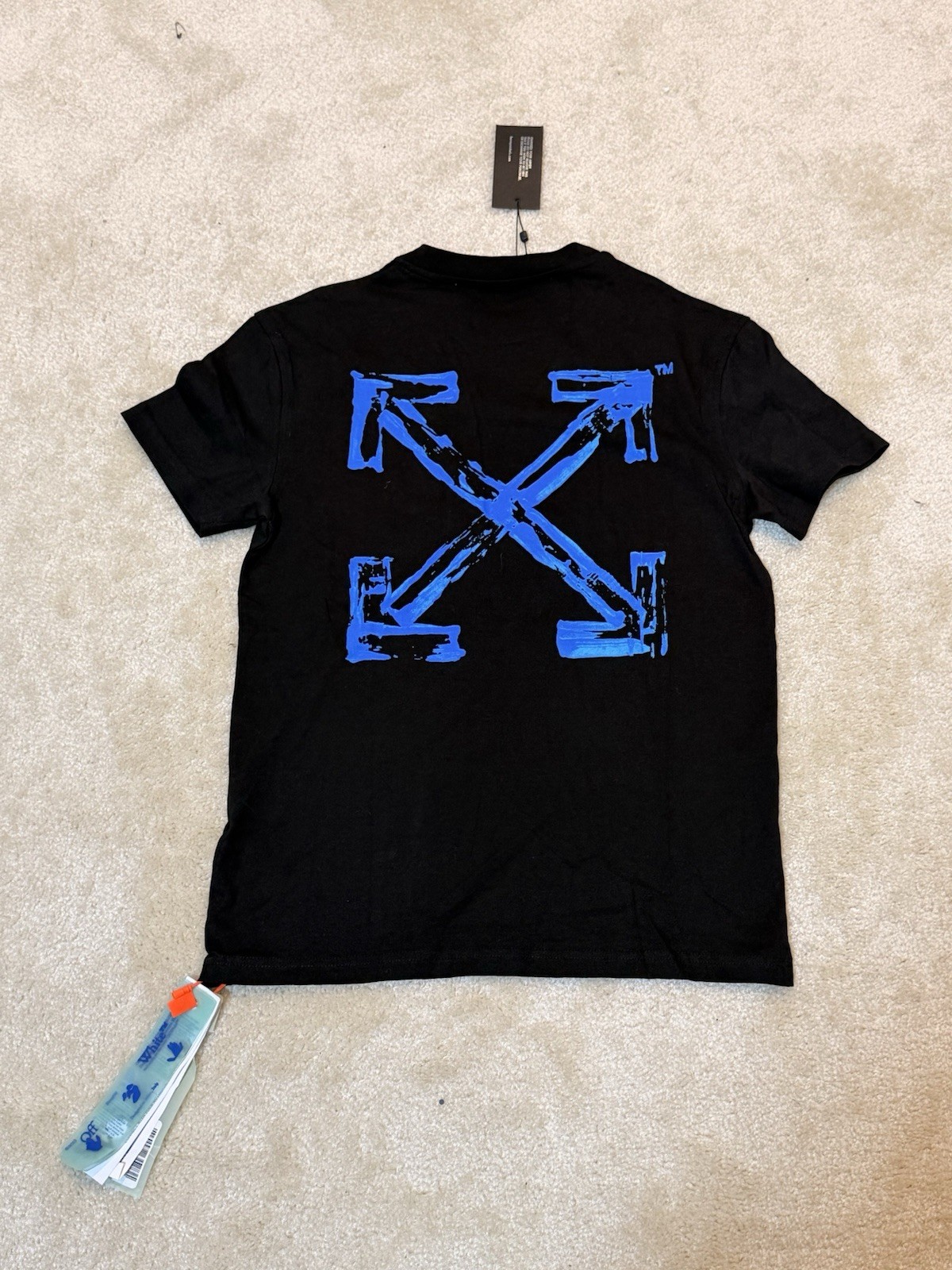 Off-White Men’s XXS Black Cotton Jersey Graphic Logo Crew Neck Short Sleeve Tee gallery