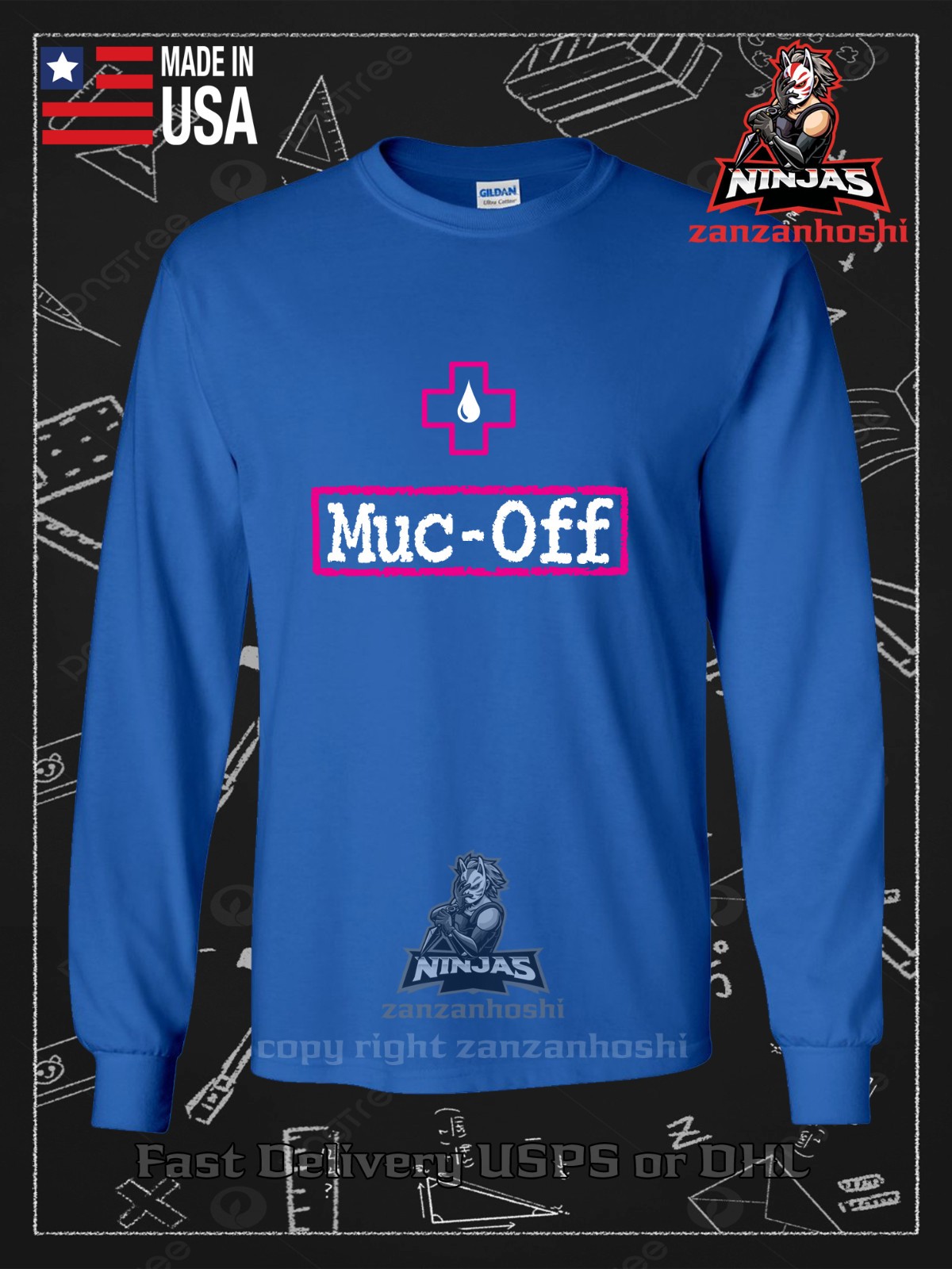 Muc-Off Bicycle & Motorcycle Cleaning Men's Long Sleeve T-Shirt American Shirt gallery
