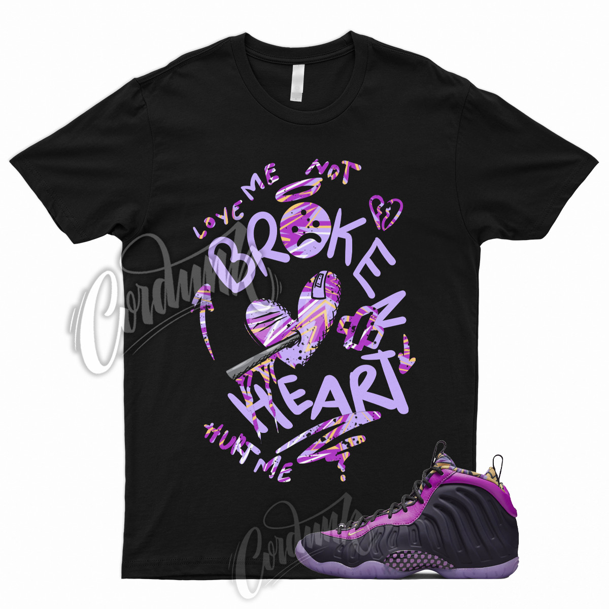 BROKEN Shirt for Little Posite One Cave Purple Lil Foamposite Saturn Gold Vivid