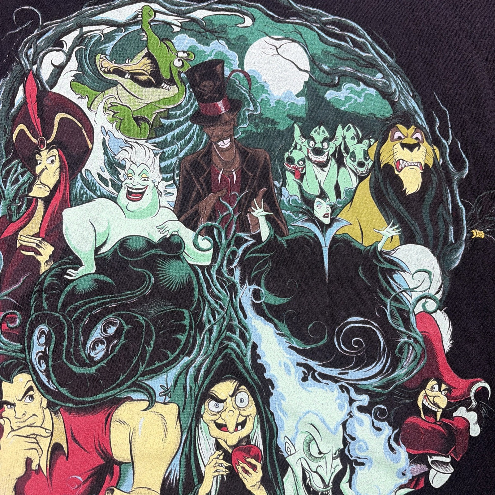 Disney Villains T Shirt Adult Medium Black Short Sleeve Graphic Tee Halloween gallery