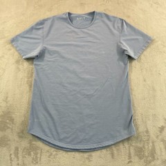 BYLT Drop Cut Lux T Shirt Men Large Iron Blue Short Sleeve Stretch Activewear