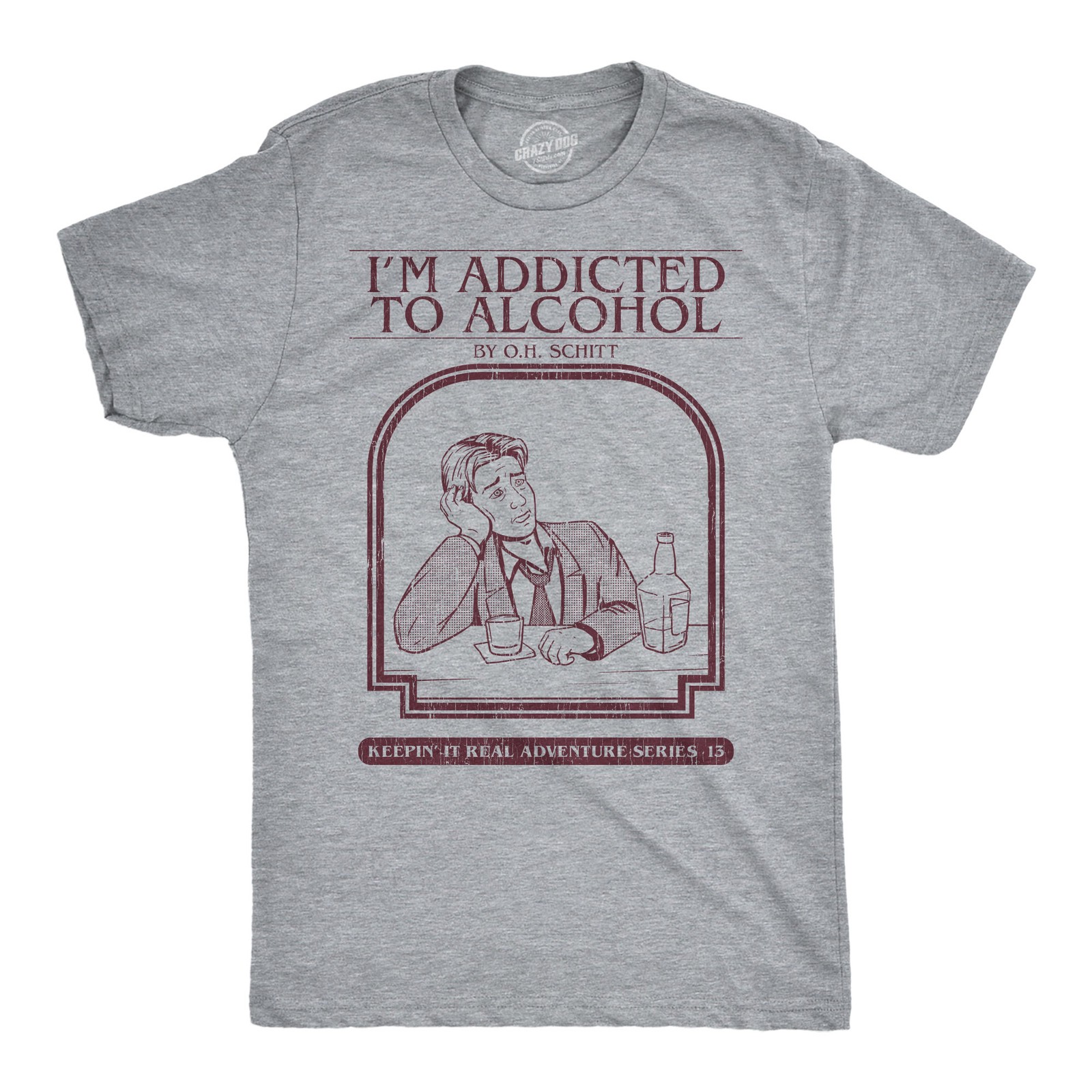 Mens Funny T Shirts Im Addicted to Alcohol Book Sarcastic Graphic Novelty Tee gallery