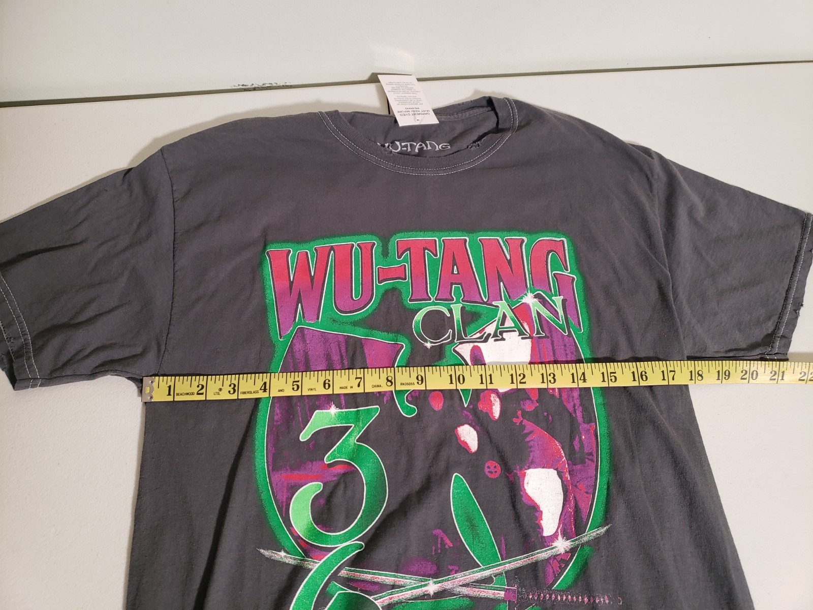 Wu Tang Clan 36 Chambers Shirt Enter The Wu Tang Tee Size Small Distressed Grey gallery