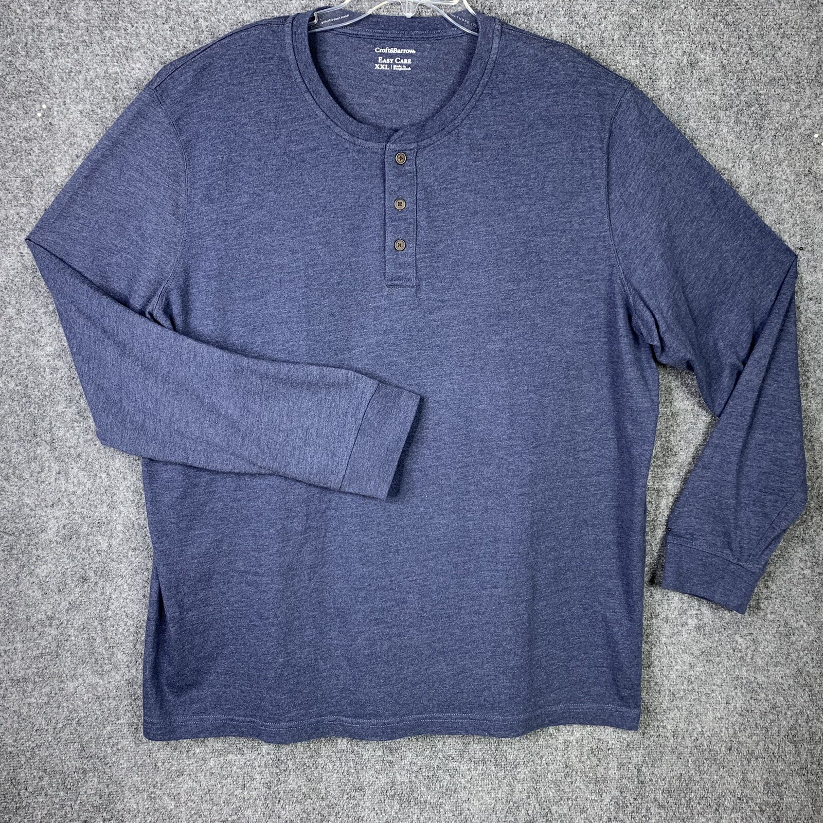 Croft & Barrow Easy Care Henley Long Sleeve Knit Top Men XXL Blue gallery