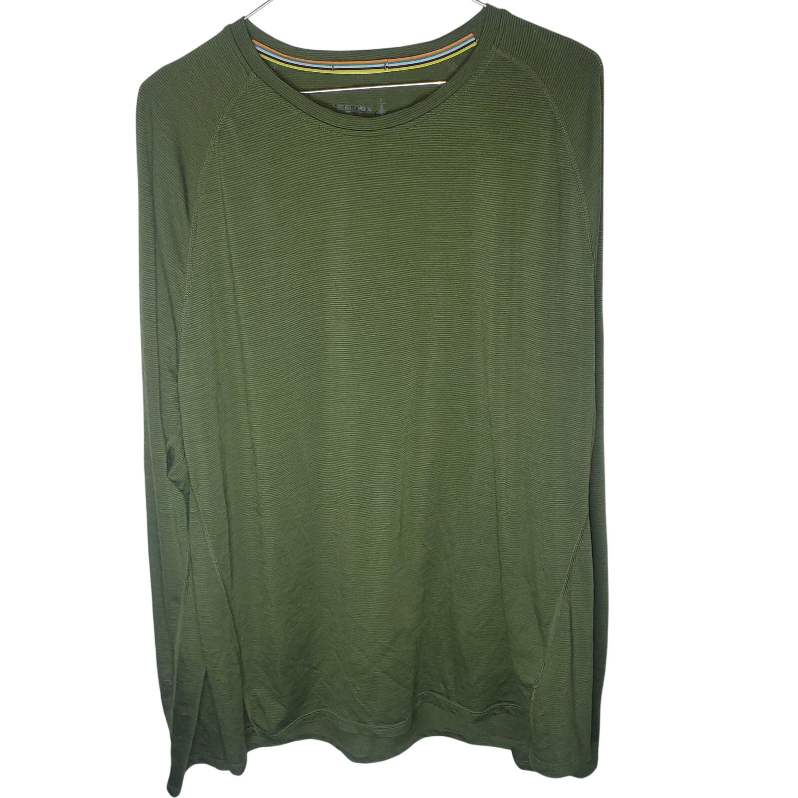 Smartwool Merino 150 Baselayer Long Sleeve Men’s XL Olive Green Stripe