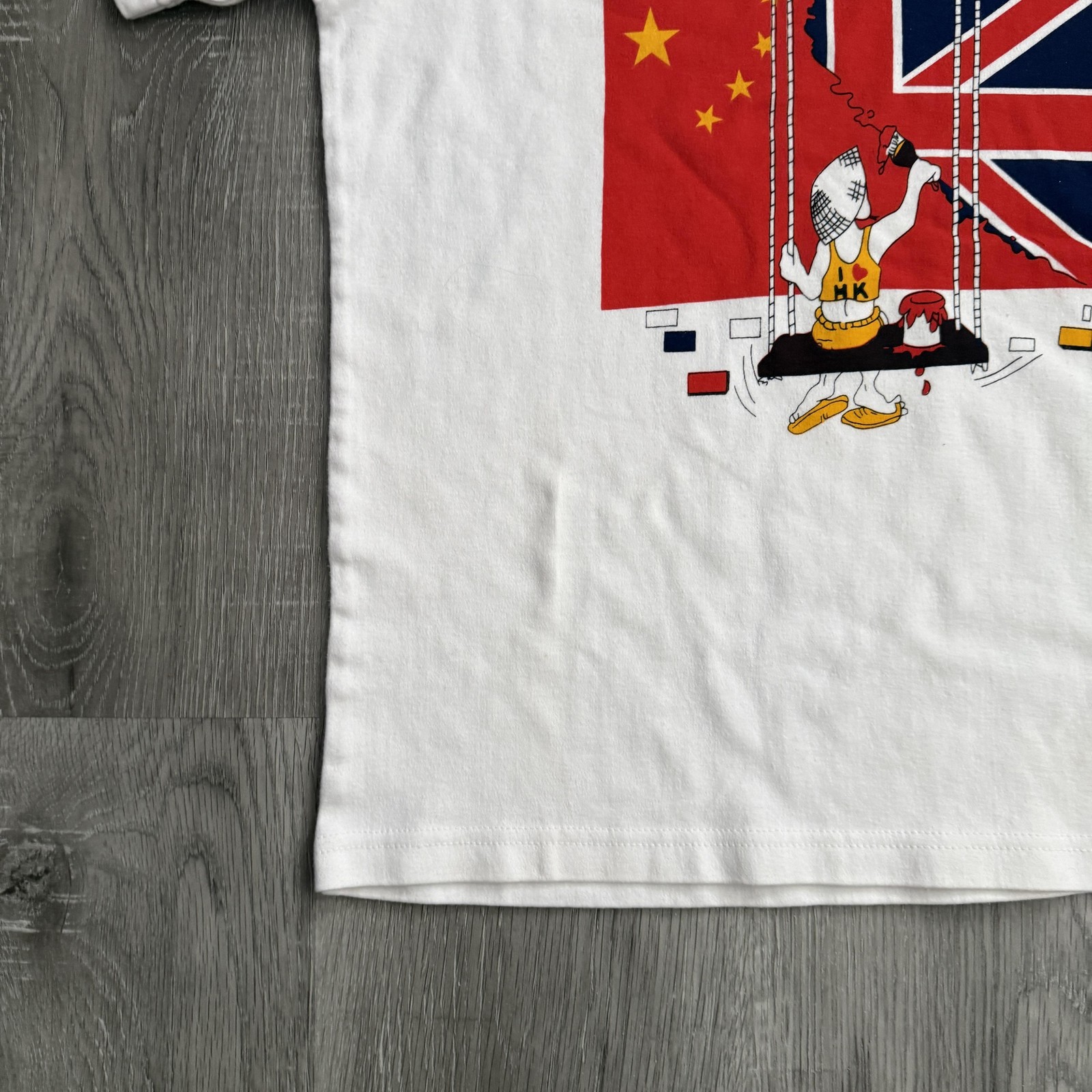 Vintage Hong Kong 1997 Shirt Mens Large White Rambo Flag Souvenir 90s Tee gallery
