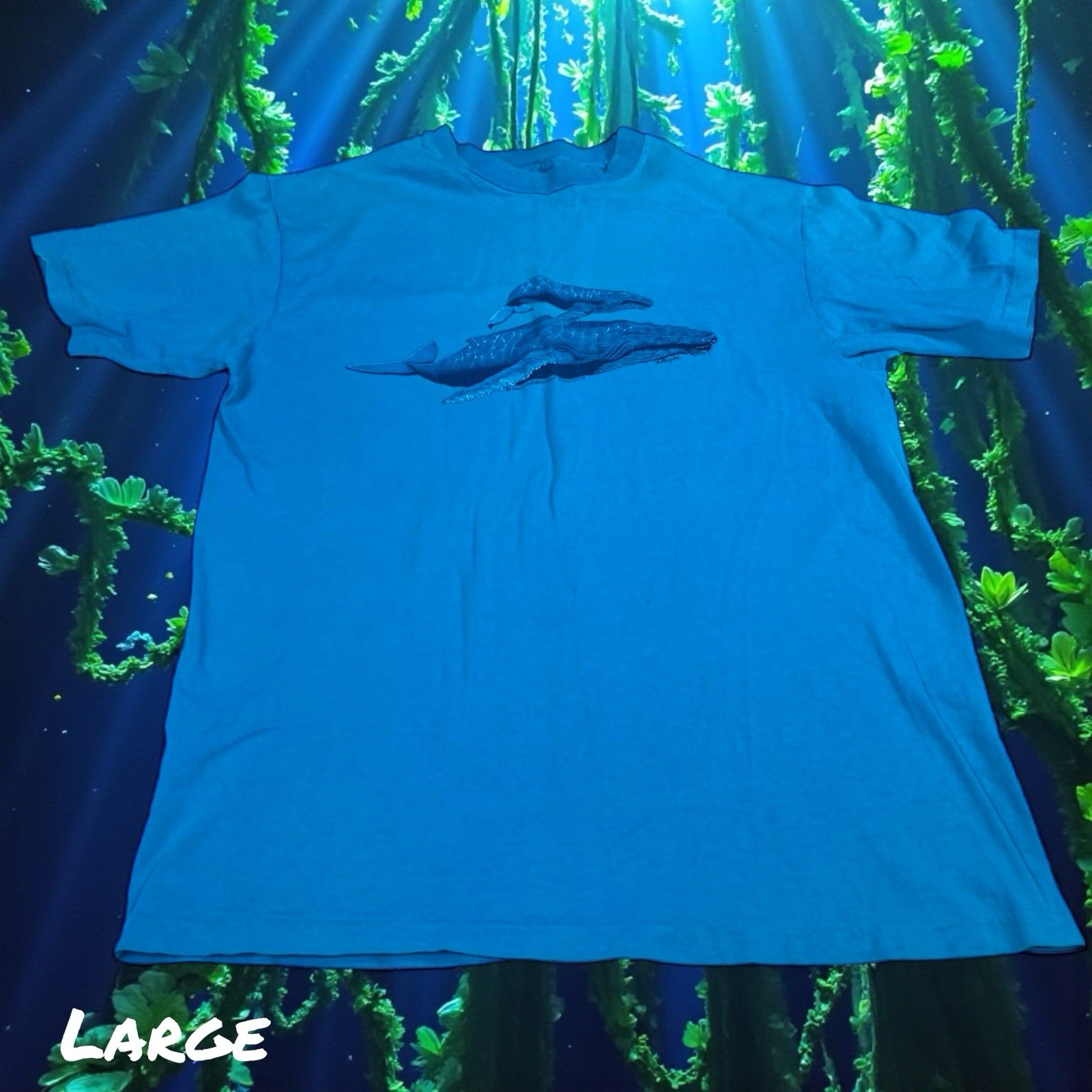Vintage 80s Beluga Whale T-Shirt Mens XL Ocean Sea Life Animal Tee Single Stitch