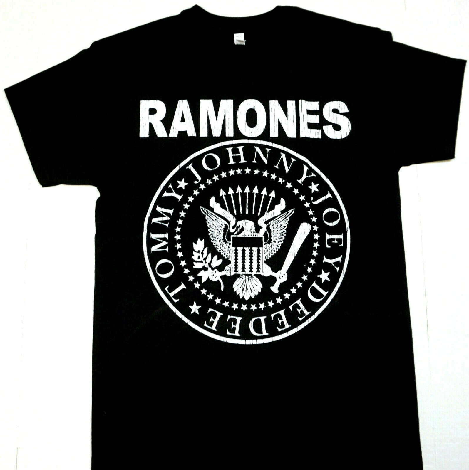 RAMONES T-shirt Distressed Punk Rock Tee Men’s Black 100% Cotton New