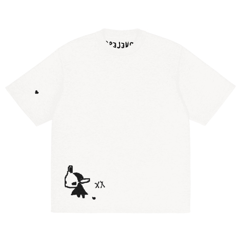Knitted loveless heart character scene punk street fashion classic tee