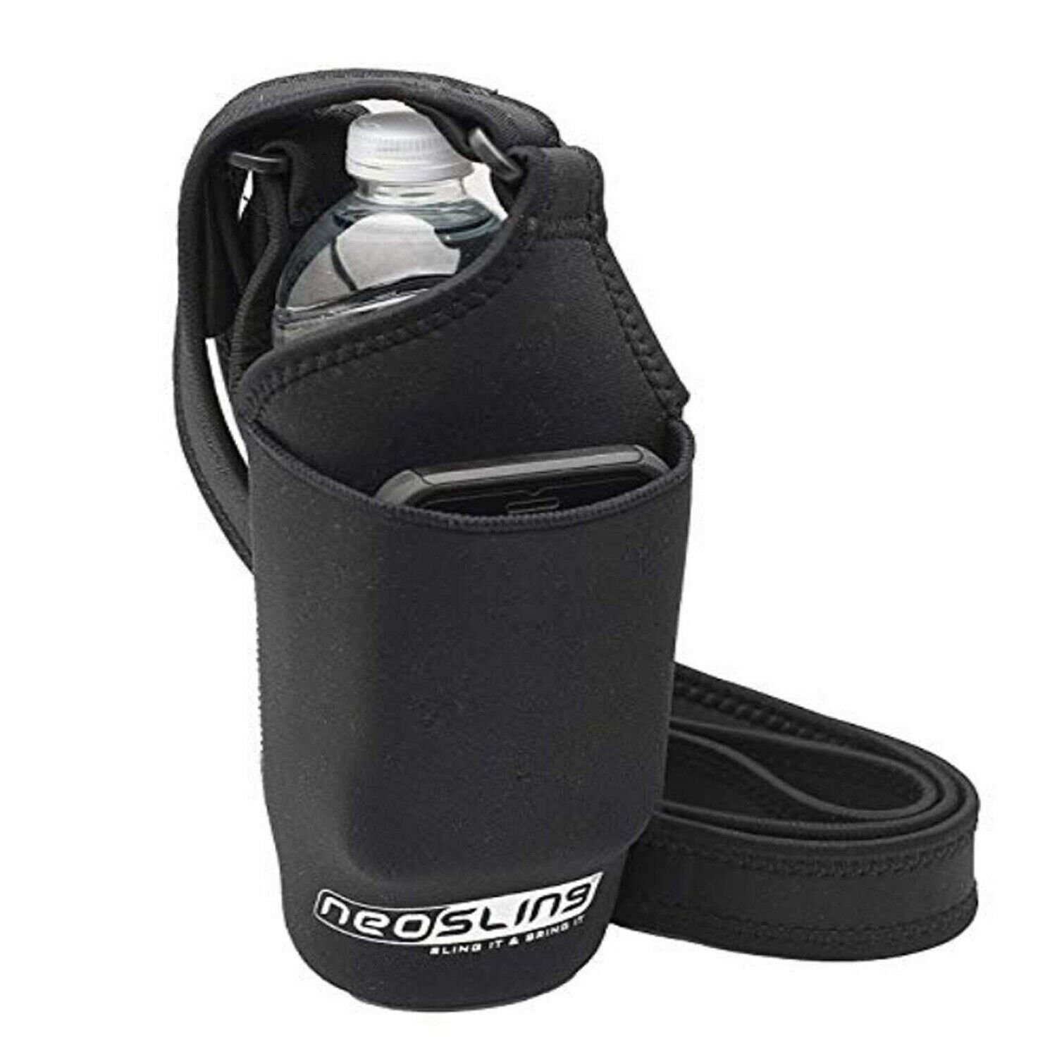NEOSLING H2O4K9 Neoprene Deluxe Bottle Carrier with Front Pocket (Black) …
