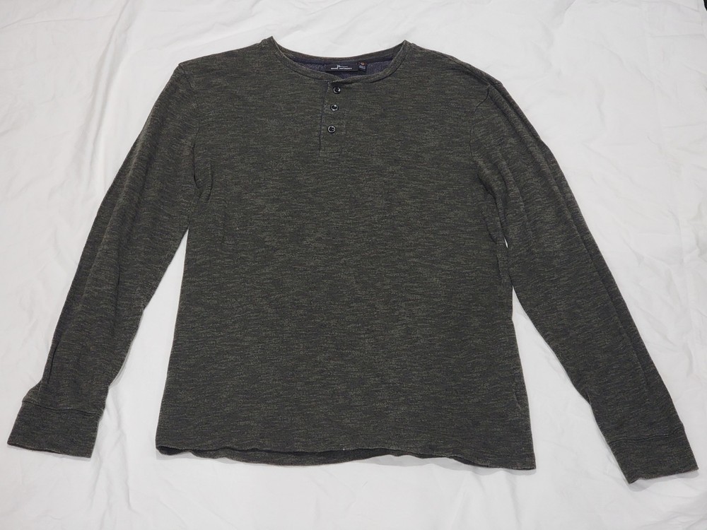 Marc Anthony Men’s Green Long Sleeve Henley Cotton Blend Knit T-Shirt Size M