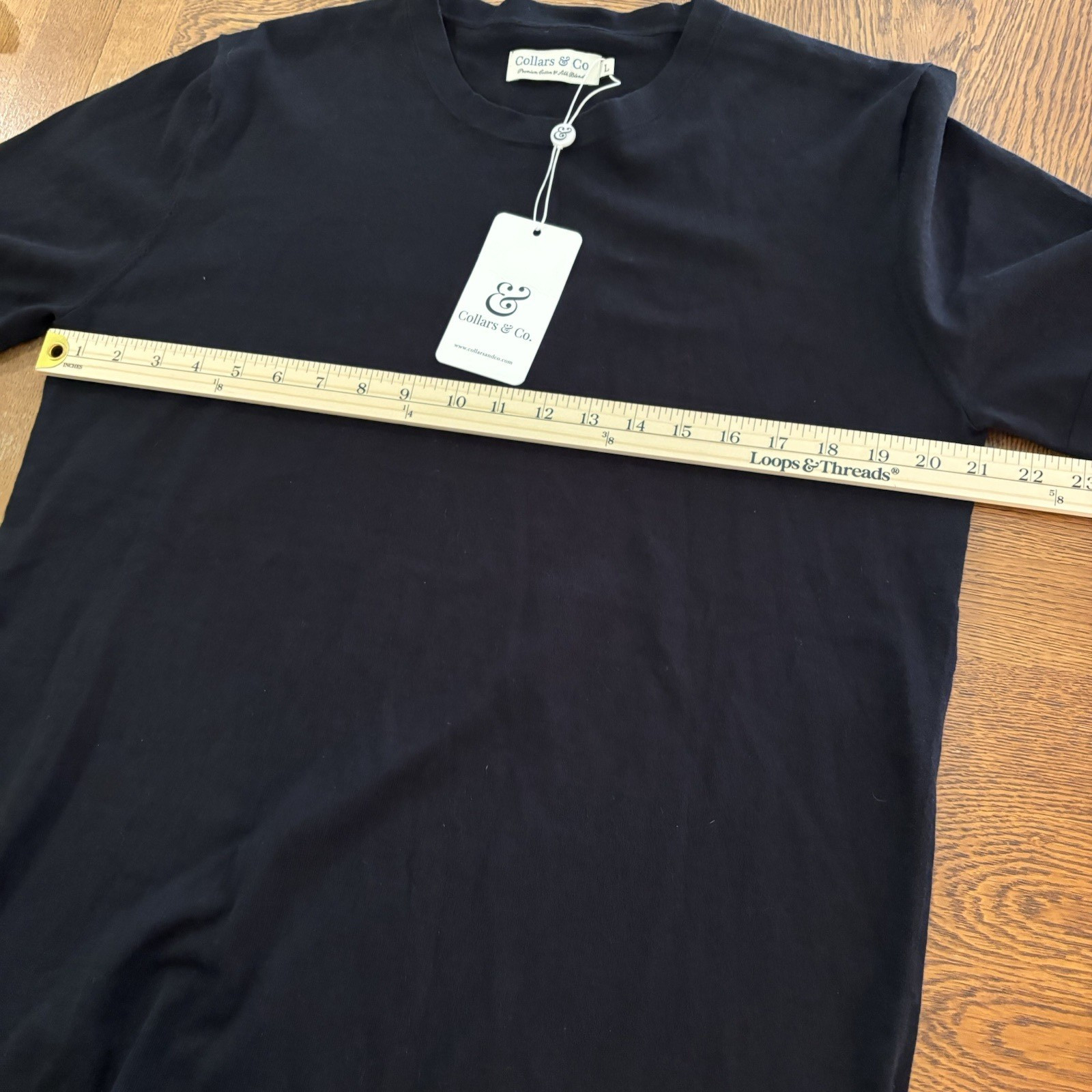 Collars & Co Silk Cotton Shirt Mens Large Luxury Touch Crew Neck Pullover NWT gallery