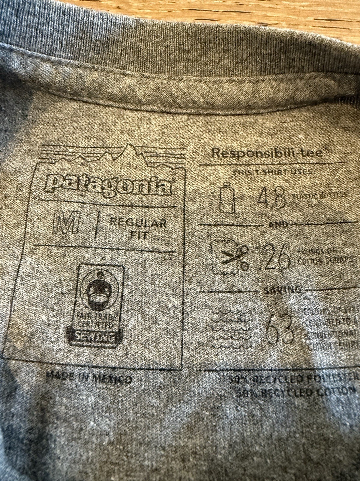 PATAGONIA Shirt Mens Medium Gray Live Simply Graphic Outdoor Long Sleeve Hiking gallery