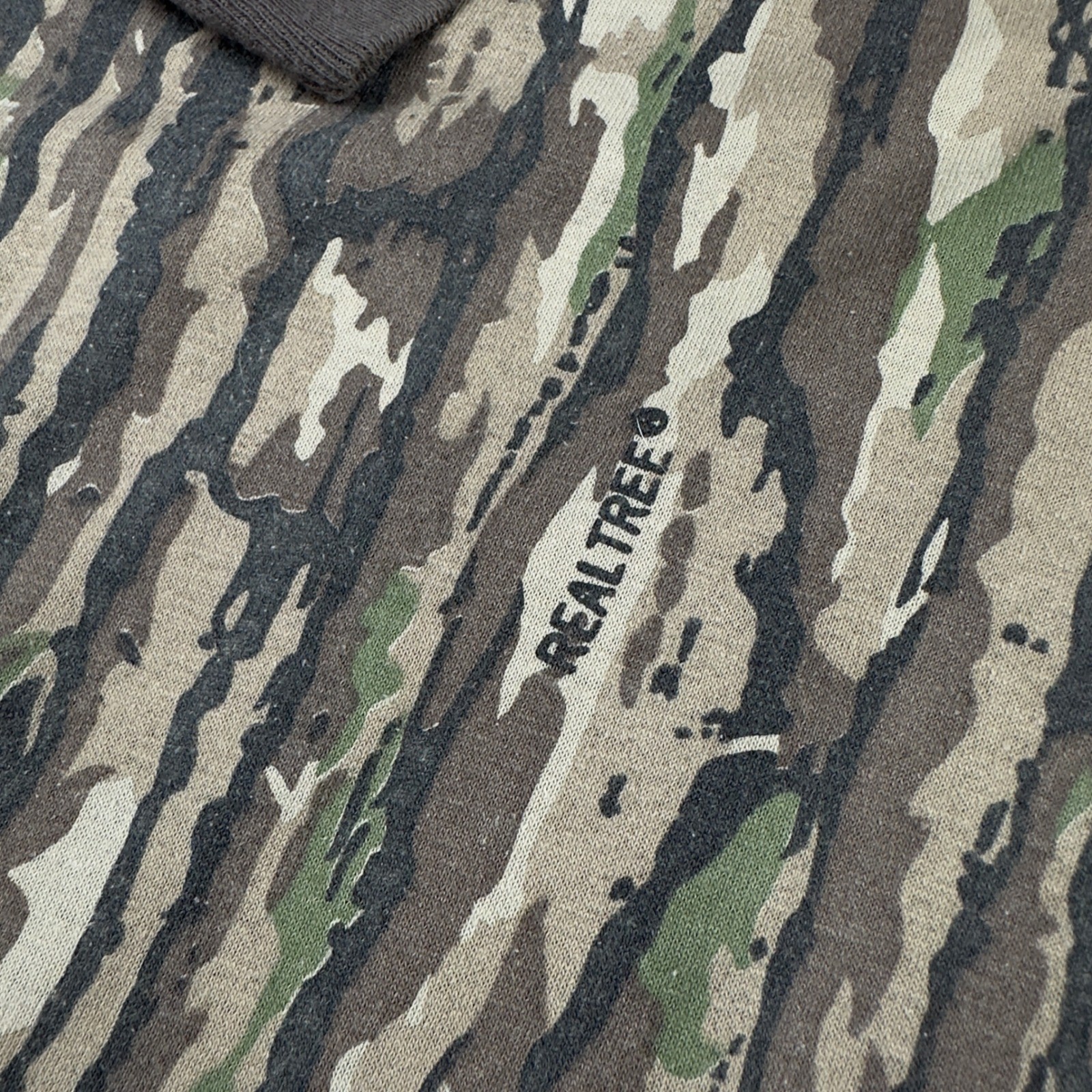 Vtg Realtree Camo Long Sleeve Pocket T-Shirt Mens Brown Bark Hunting Top Flaw gallery