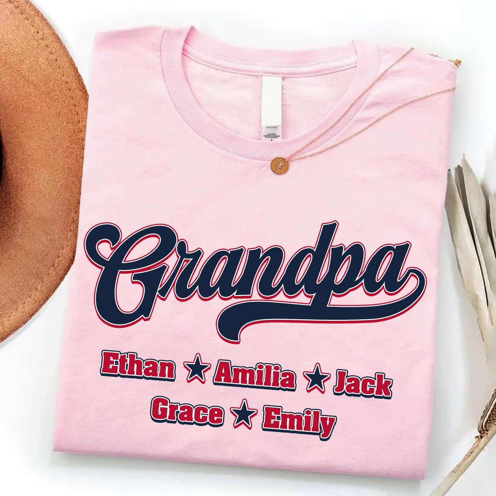 Personalized Baseball Grandpa Shirt Grandkids Name Game Day Gift Sport Dad Tee gallery