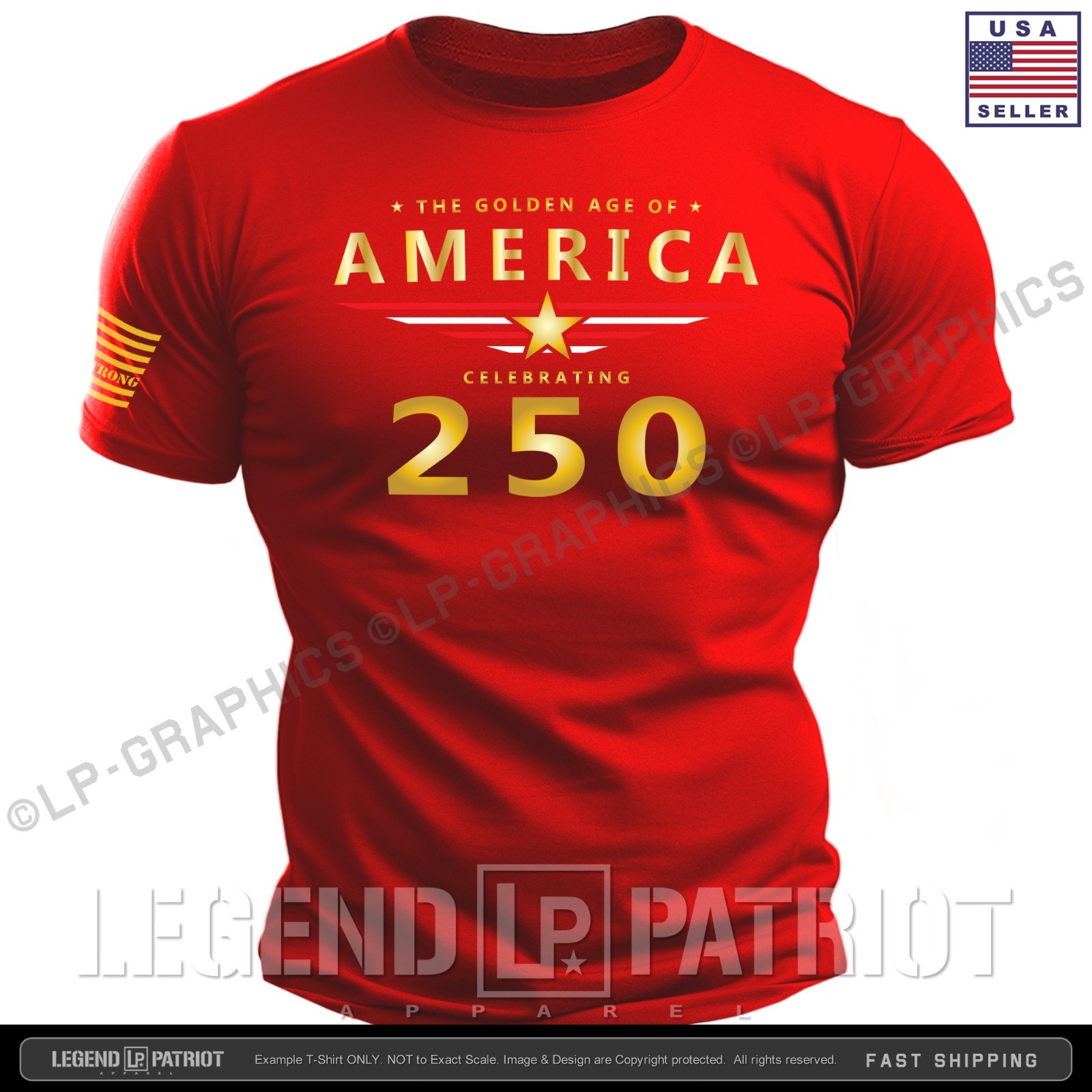 THE GOLDEN AGE T-Shirt - usa america 250 flag patriotic trump 2028 maga 2a S-2X gallery