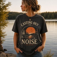 Fishing Dad Comfort Tee Casting Out Fishing Lover Gift