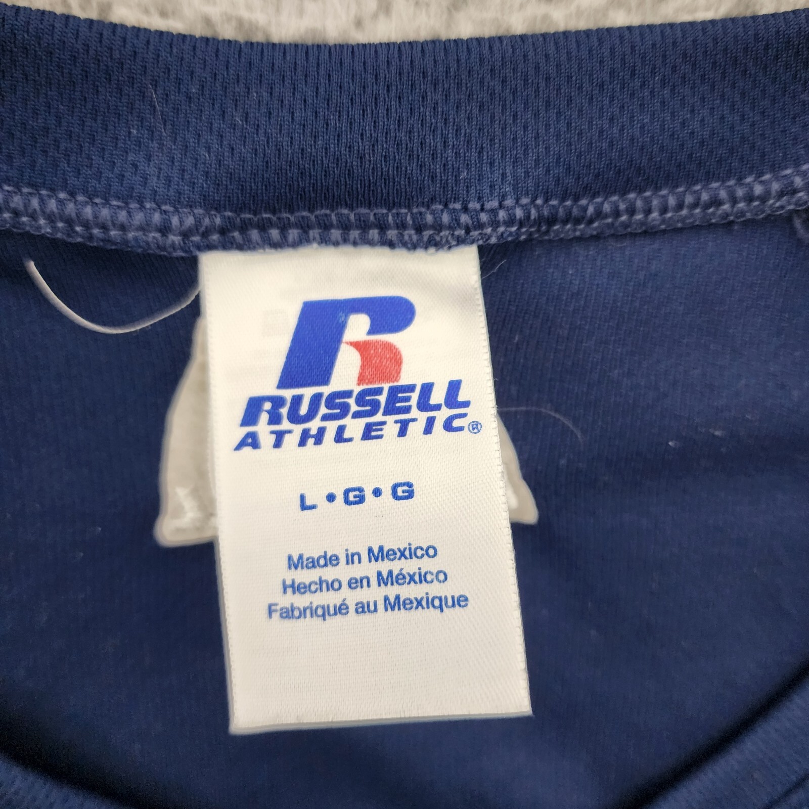 Russell Athletic Dri-Power Jersey Men Large Blue Burton Mac BMI Baseball Henley gallery