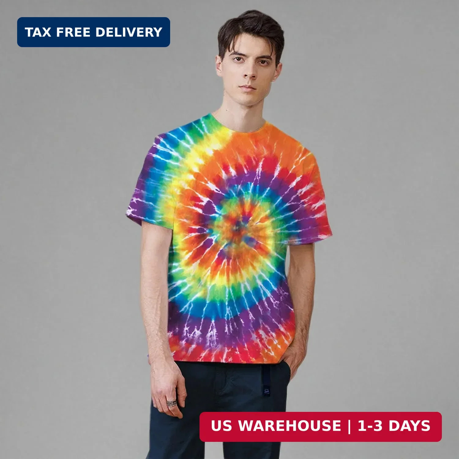 Tie Dye Shirts for Men, Short Sleeve Mens Tie Dye Shirts, Mens Rainbow Tie Dye gallery