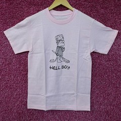 Superrradical x Lil Peep Hellboy Bart Simpson Illustration Light Pink Graphic T-