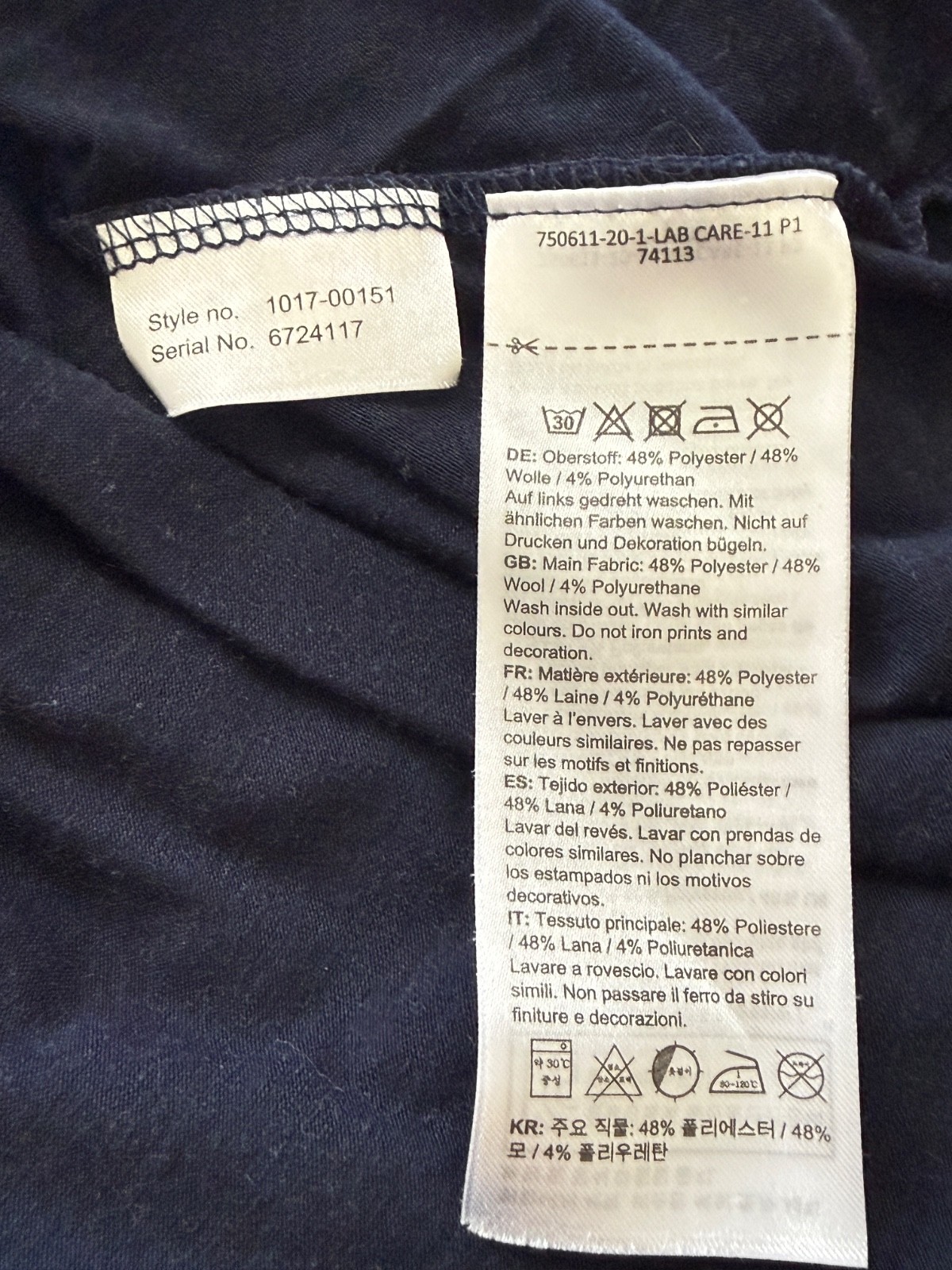 Mammut Alvra T Shirt Size 2XL Short Sleeve Merino Wool Blend Navy Blue GR3117 gallery