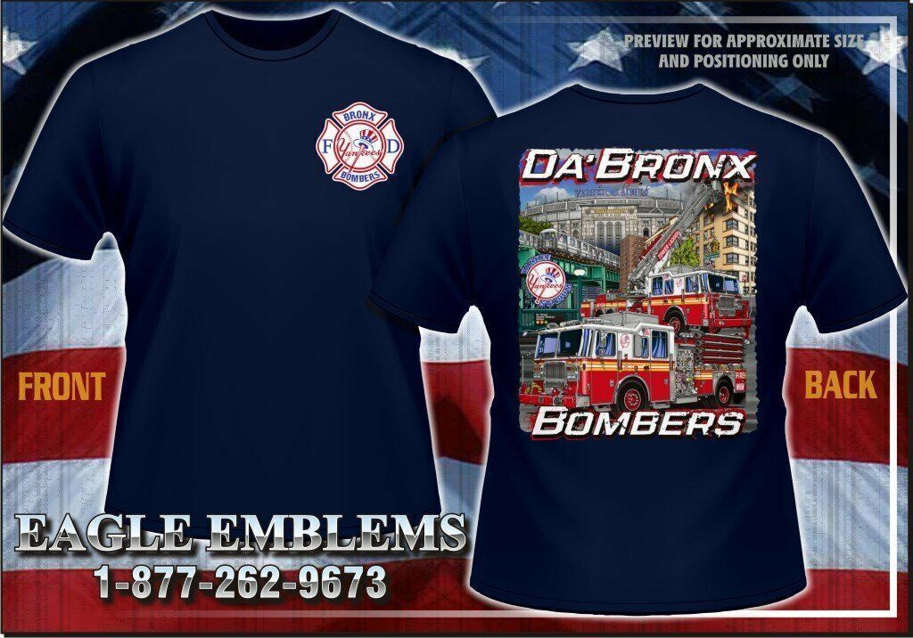 New York City Da' Bronx Bombers Yankee Navy FDNY NEW Fire Tee .. gallery