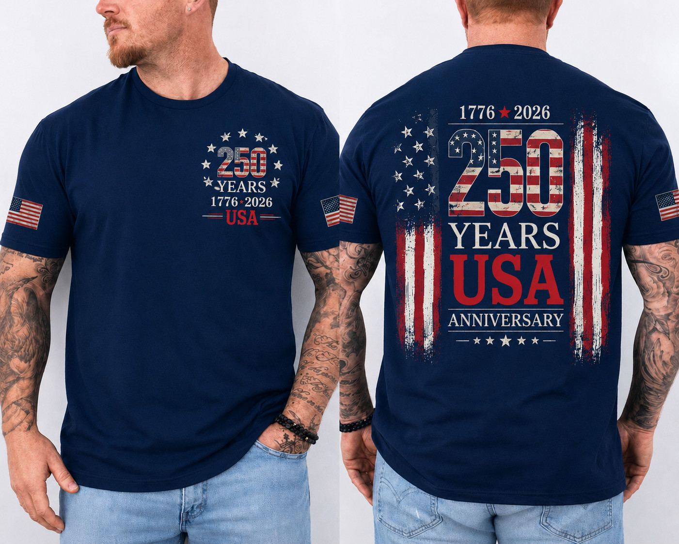 USA 250 Years Anniversary T-Shirt 1776-2026 Patriotic American Flag Tee Gift gallery
