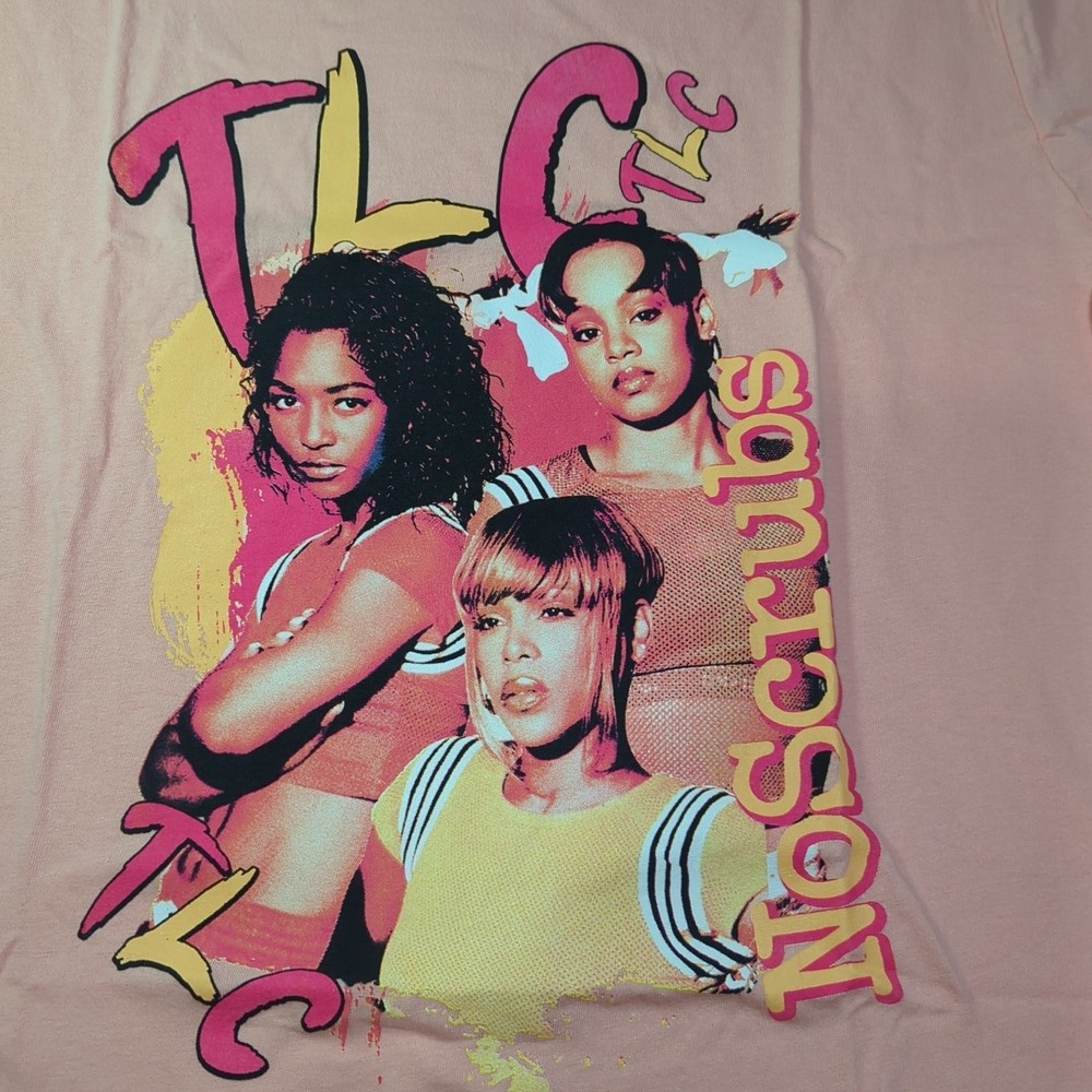 TLC Tboz Left Eye Chilli Unisex Large Graphic Tshirt Y2K Music Official CSC Pink