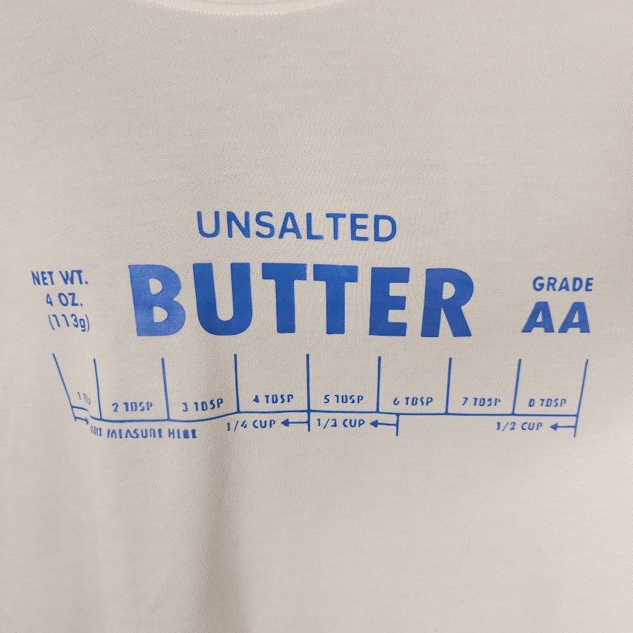 Unsalted Butter Shirt Mens Size 2XL Cream Baker Baking Snack Tee gallery