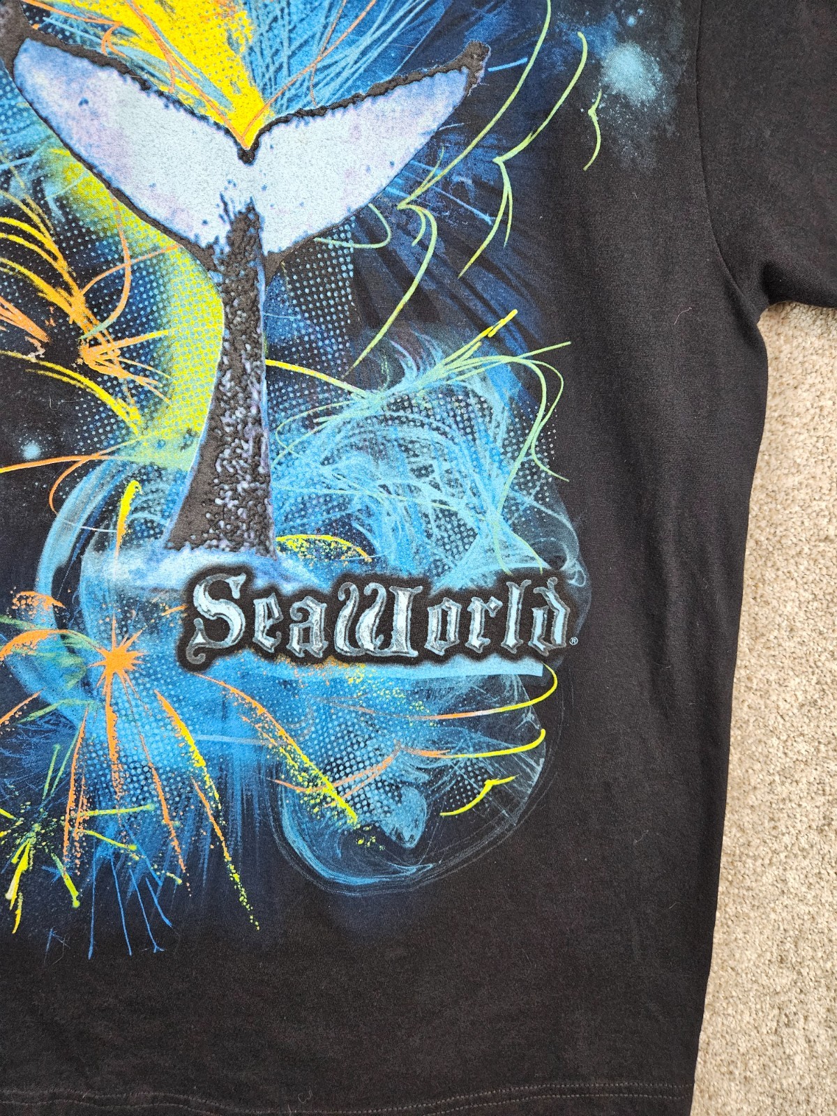 Sea World T-Shirt Black Large Whale Tail Transfer Colorful Great Travel Souvenir gallery