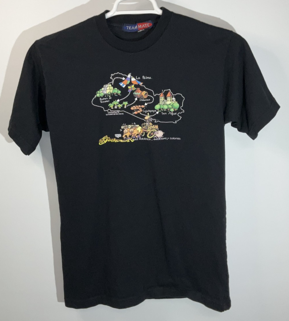 El Salvador Short Sleeve T-Shirt Men's Medium Black gallery