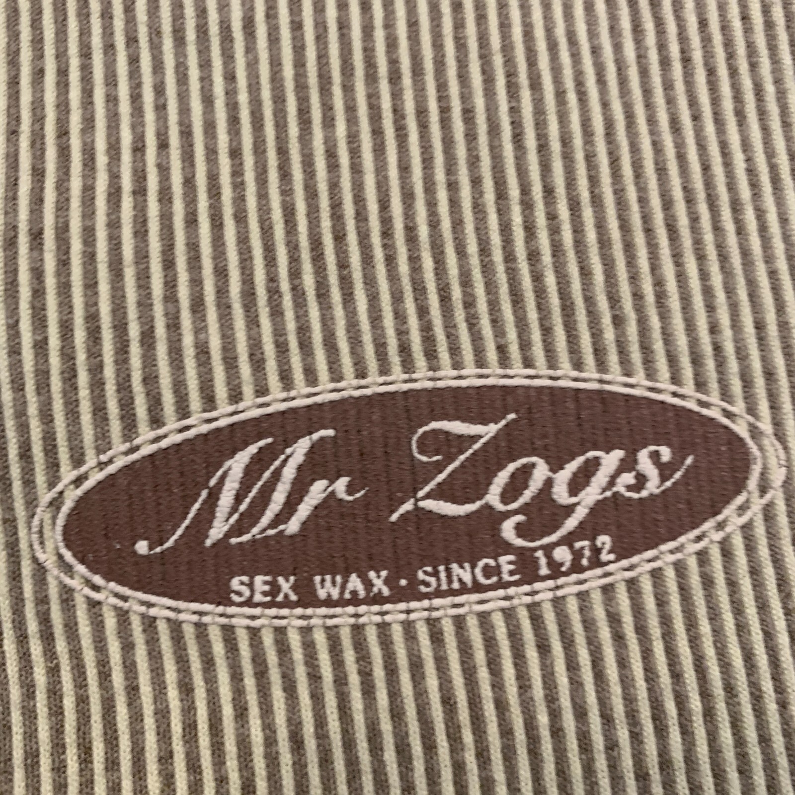 Vintage Mr Zoggs T Shirt Extra Large Brown Stripe Surfer S*x Wax USA Knit Tee gallery