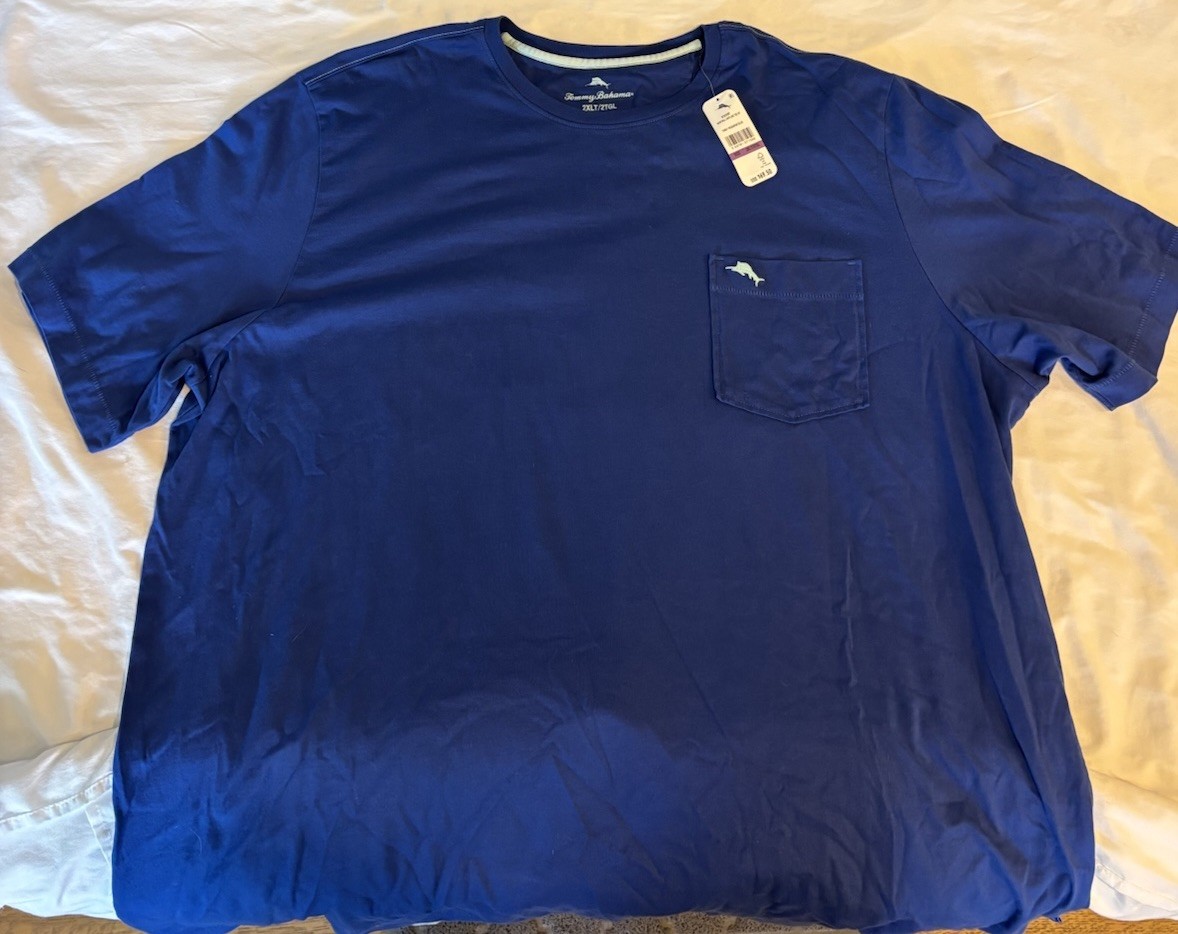 Tommy Bahama New Bali Skyline Tee II Men’s Blue Pocket Tee Crew Neck 2XLT