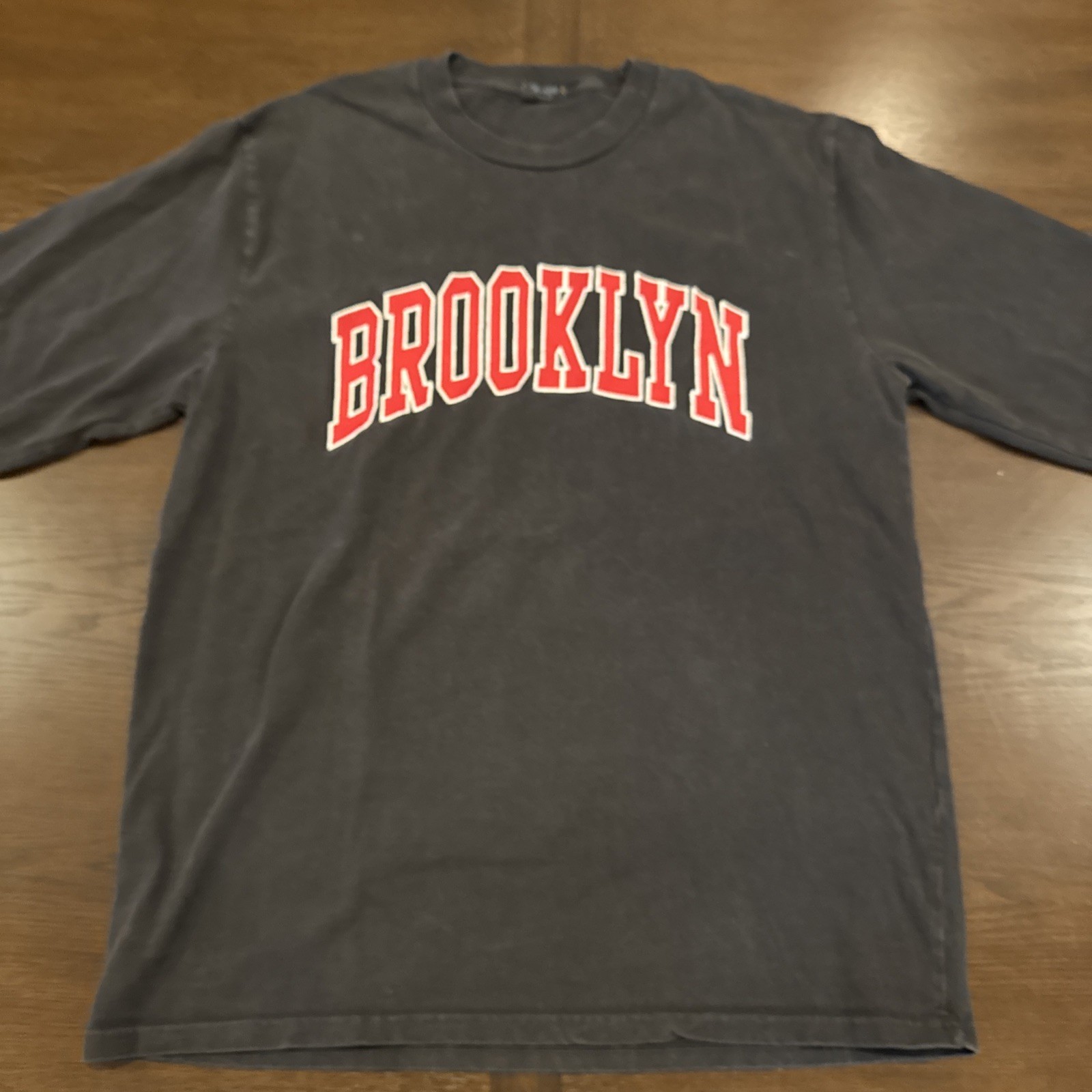 Brandy Melville John Galt Brooklyn Oversized Tee Large - Black & Red Sewn On gallery
