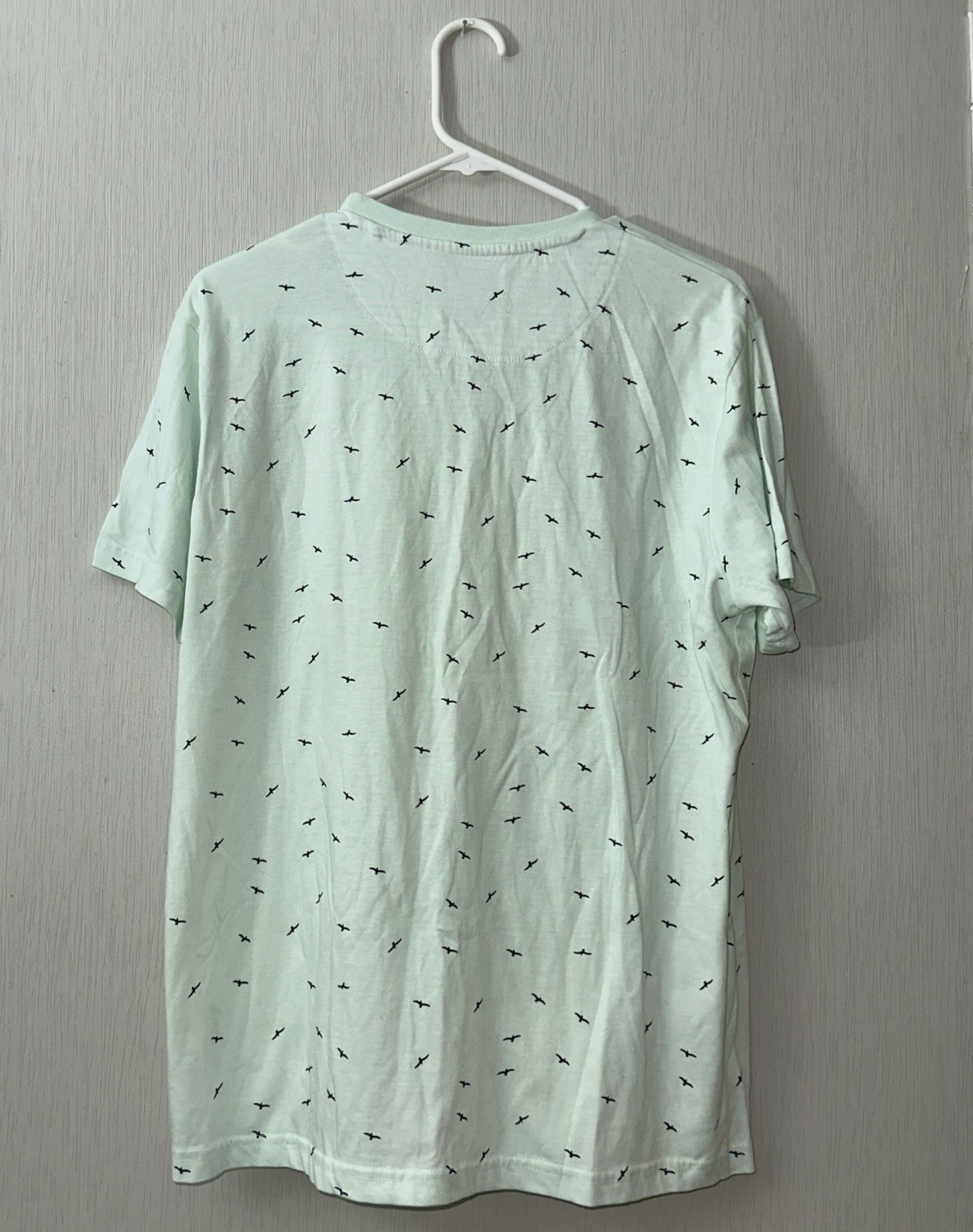 Denim and Flower Ricky Singh Men seagulls Print T Shirt Green Size L nautical gallery