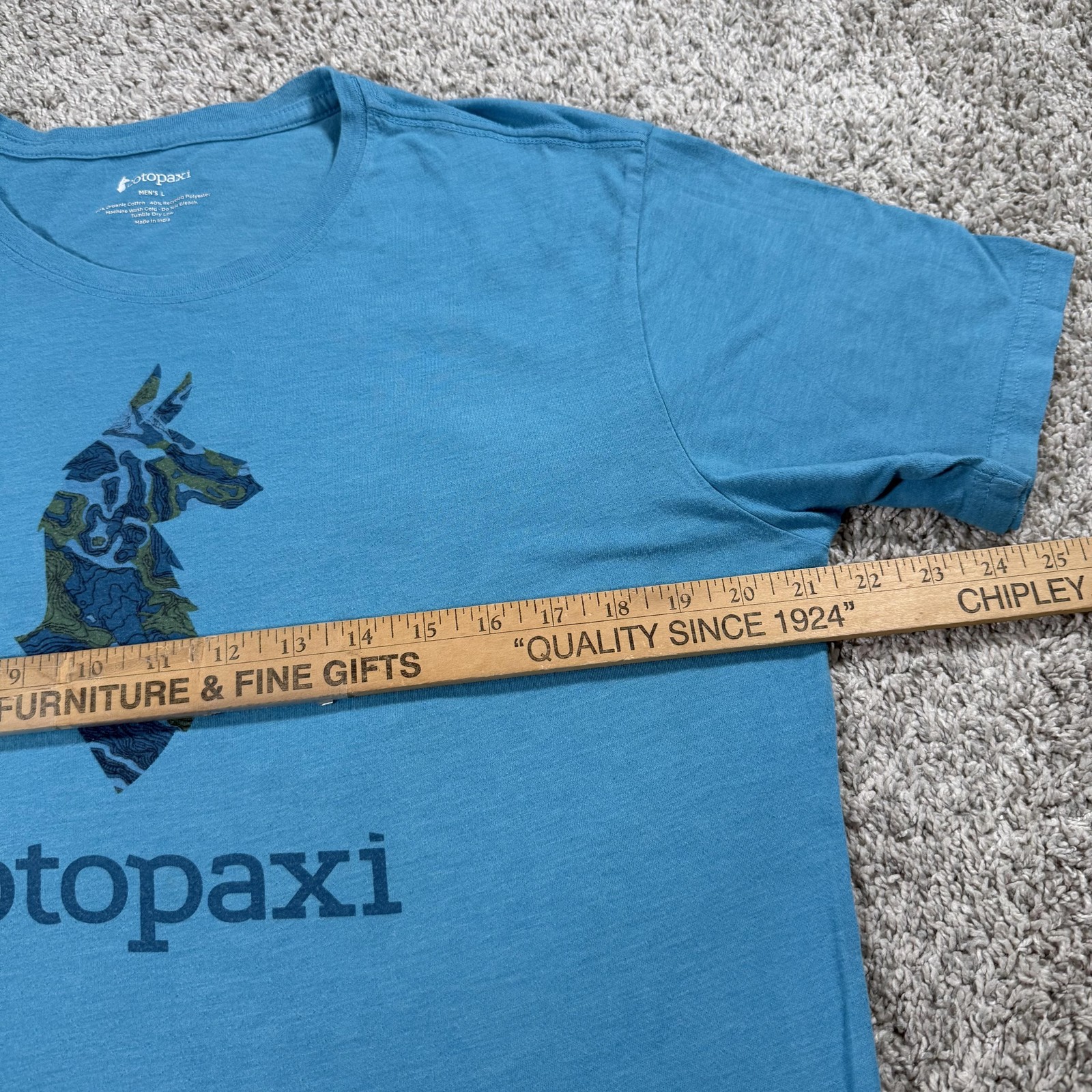 Cotopaxi Shirt Mens Large Blue Llama Topo Map Graphic Hiking Outdoor T-Shirt gallery