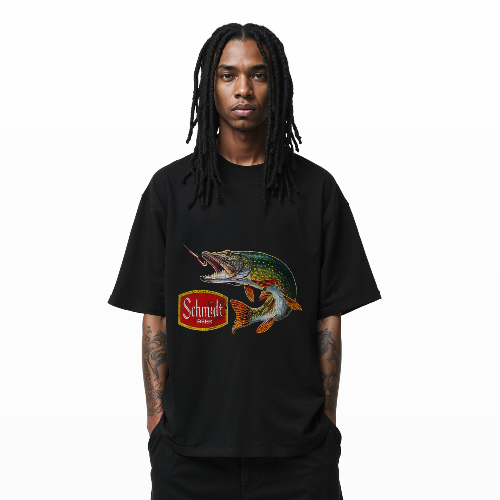Schmidt Beer Fishing T-Shirt Vintage Pike Fish Graphic Tee for Beer Lovers A337 gallery