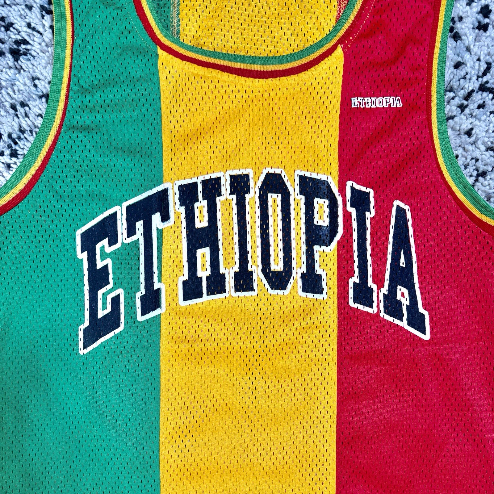 ETHIOPIA Flag Colors Mesh Tank Top Jersey Rasta Reggae Unisex Streetwear gallery