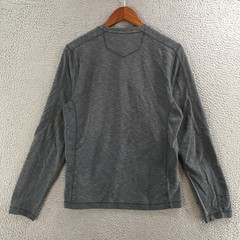 Eddie Bauer Button Up Henley Shirt Long Sleeve Mens S Active Fit Knitted Gray