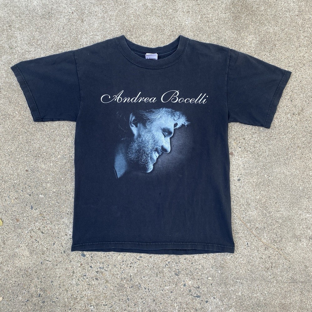Vintage Andrea Bocelli Tee Shirt Black Small Anvil