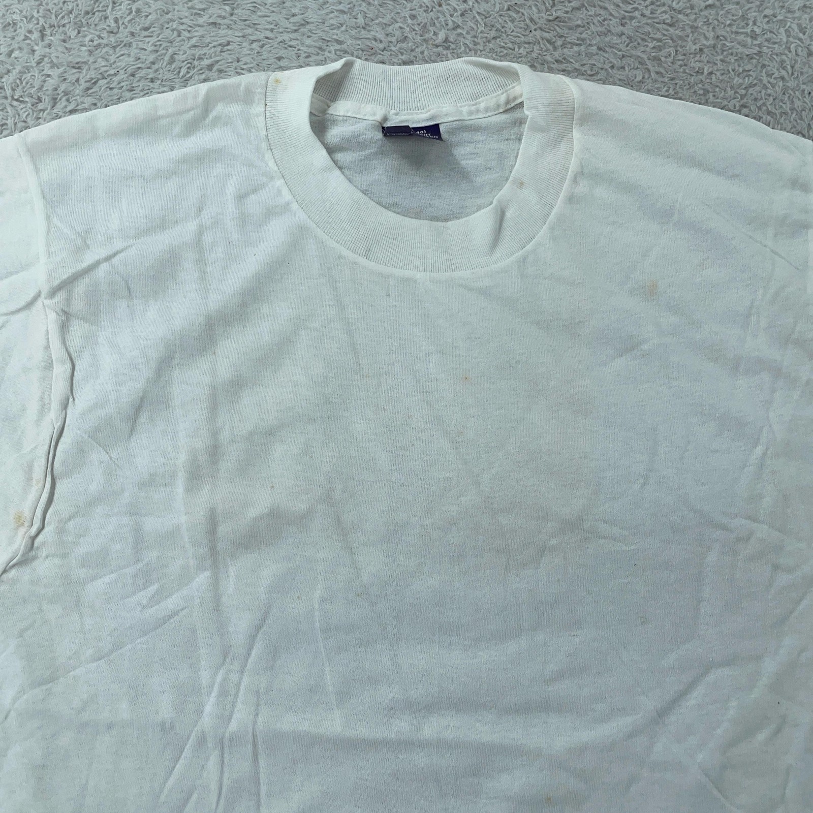 Vtg Blank White DPSC by BVD Shirt Mens Small 100% Combed Cotton Crewneck Plain