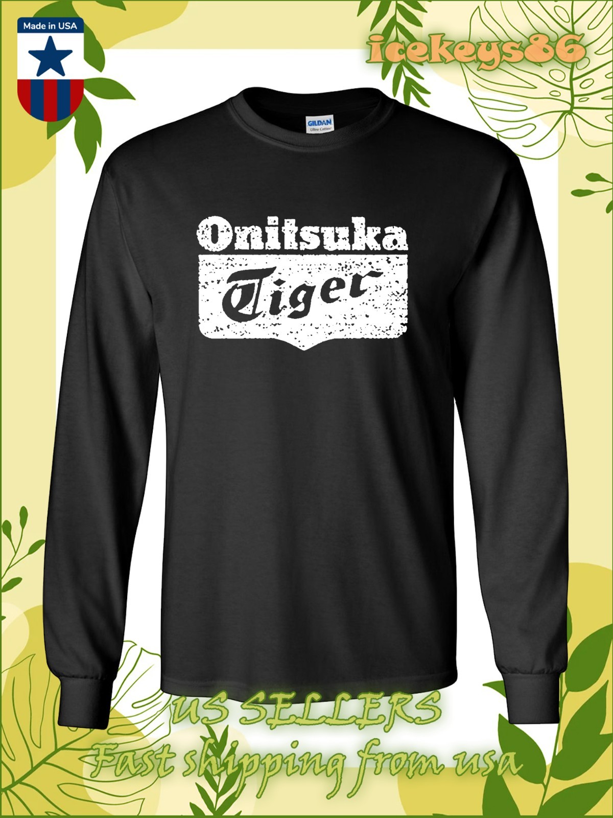 New Tee shirt Onitsuka Tiger Men's Long Sleeve T-Shirt American T-Shirt gallery