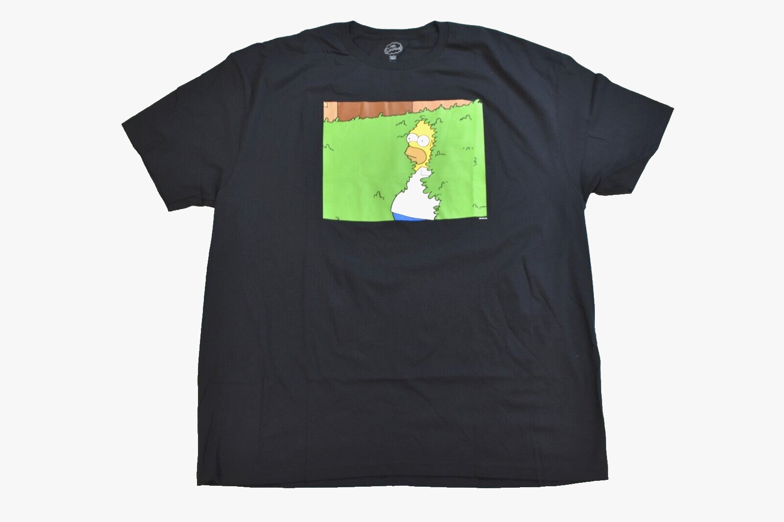 The Simpsons Mens Homer Simpson Emerging From A Bush Black Shirt New S-2XL gallery