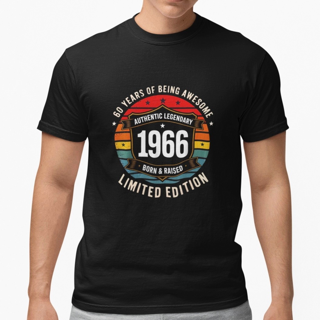 1966 60th Birthday Shirt Vintage 60 Years Old Limited Edition Gift Tee Cotton gallery