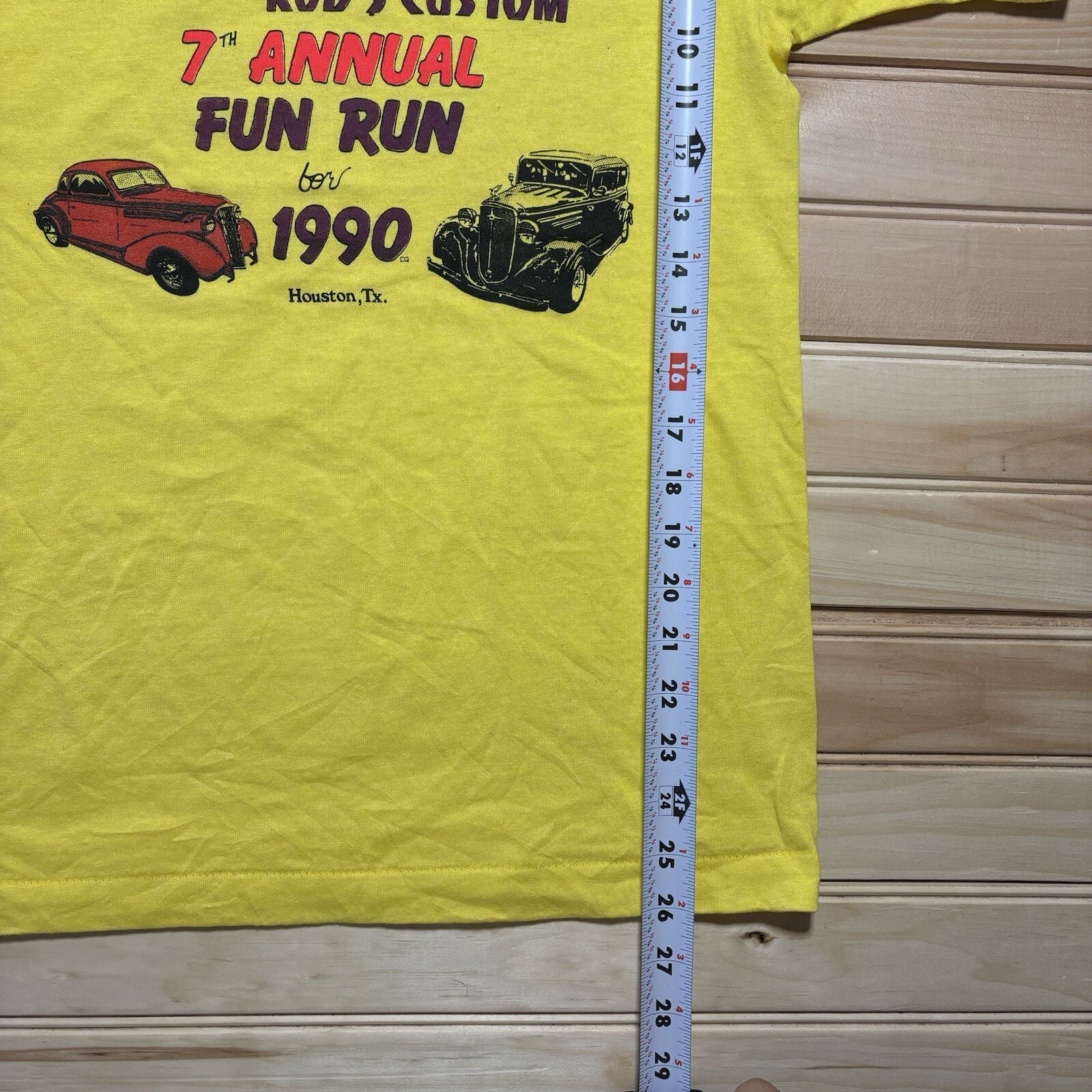 Vintage 90s Longhorn Custom Hot Rods Houston Texas Shirt Size Medium 1990 gallery