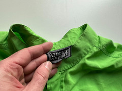VTG Men’s Versace Classic V2 Bright Lime Green Band Collar Long Sleeve XL