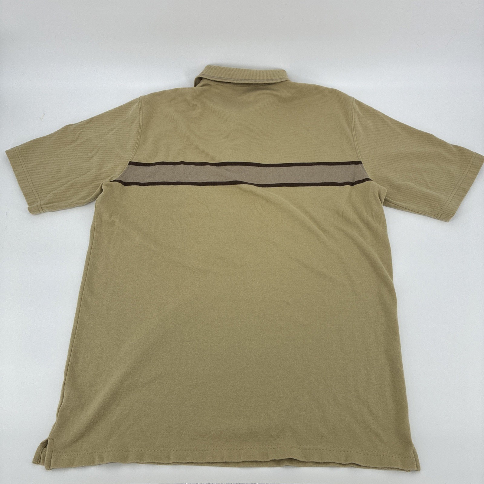 Vintage Y2K Quiksilver Polo Shirt Men Medium Beige Striped Ribbed Edition Surf gallery