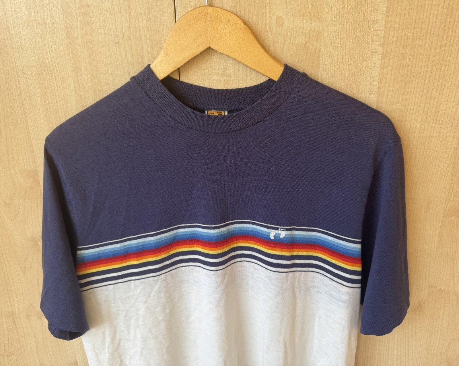 rare 70s 80s HANG TEN Surf made in USA VINTAGE Bare feet logo t-shirt men's L gallery